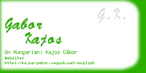 gabor kajos business card